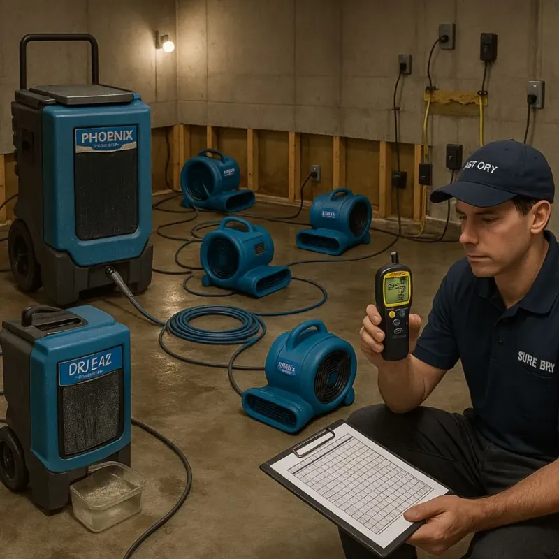 Structural Drying and Dehumidification process in Pacifica, CA